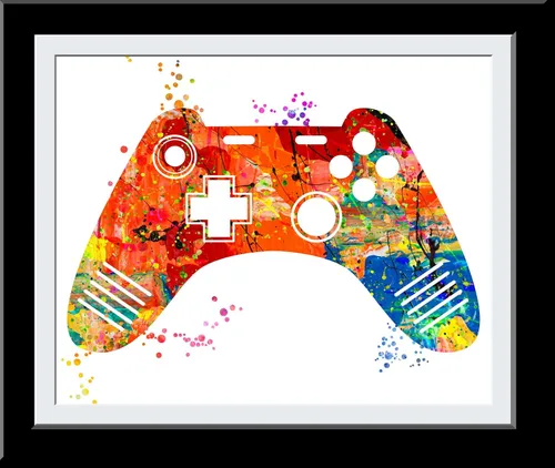 Vista 2 de Juego de arte de pared para videojuegos, control remoto, decoración de regalo para jugadores, Xbox PS4, Playstation, videojuegos, fanáticos
