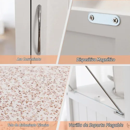 Vista 3 de Tabla de planchar con armario de almacenamiento, tabla de planchar plegable