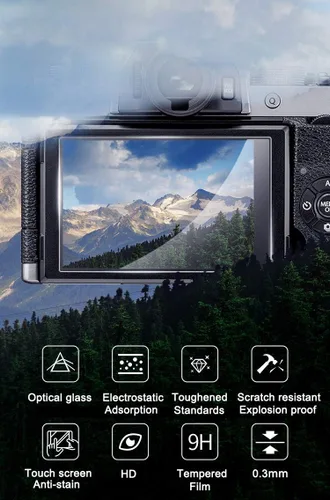 Vista 3 de Protector de pantalla ZF antiarañazos, antiburbujas, vidrio templado ultra transparente 9H, paquete de 3, compatible con cámara Nikon Z f/Z 50ii Z5