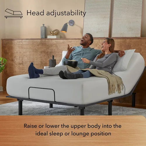 Vista 4 de Beautyrest baselogic Nivel 1 - Base de cama ajustable individual XL - Ajuste de la cabecera, control remoto con cable, patas removibles para diseño