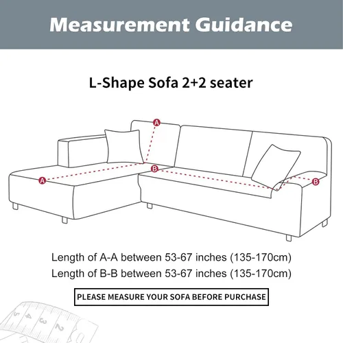 Vista 6 de HOTNIU Funda de sofá seccional de 2 piezas, funda elástica suave para sofá en forma de L, funda de sofá modular moderna con estampado para sala