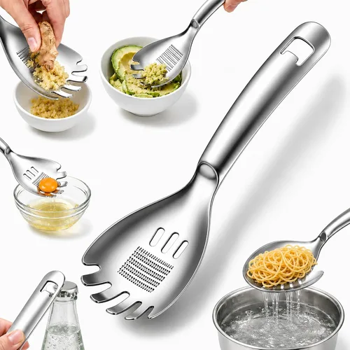 Vista 8 de 5 in 1 Cooking Spoon, Multifunction Stainless Steel Slotted Spoon，A