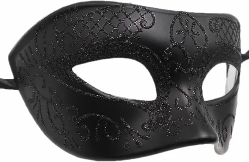Vista 4 de Awlsyj Máscara de mascarada para parejas, de metal, veneciano, Halloween, Mardi Gras, para fiesta, baile de graduación