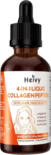 Vista 6 de Heivy Colágeno Líquido para Mujeres, Biotina Líquida y Colágeno para Piel Radiante, Crecimiento del Cabello, Uñas Fuertes, Soporte