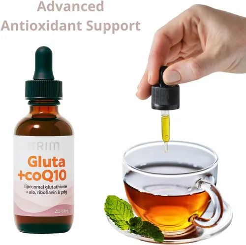 Vista 7 de xrim Gluta+CoQ10 - Glutatión liposomal con CoQ10, ácido alfa lipoico, PQQ y riboflavina Apoyo de energía antioxidante y celular - 30 porciones
