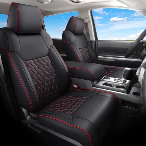 Vista 9 de Huidasource Fundas para asiento trasero de automóvil, de cuero (fila trasera, negro)