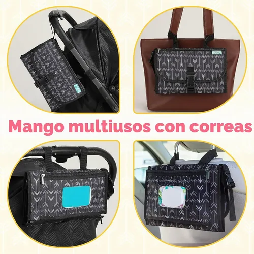 Vista 3 de Kopi Baby Cambiador de pañales portátil, bolsillo de toallitas, flechas