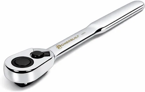 Vista 17 de Powerbuilt trinquete profesional XT90 de 90 dientes con accionamiento de 1/2 pulgadas, trinquete de cabeza sellada, pulido completo, mango largo