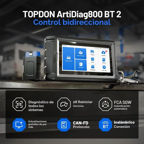 Vista 4 de TOPDON Escáner AD800BT 2 OBD2, herramienta de escaneo bidireccional, más