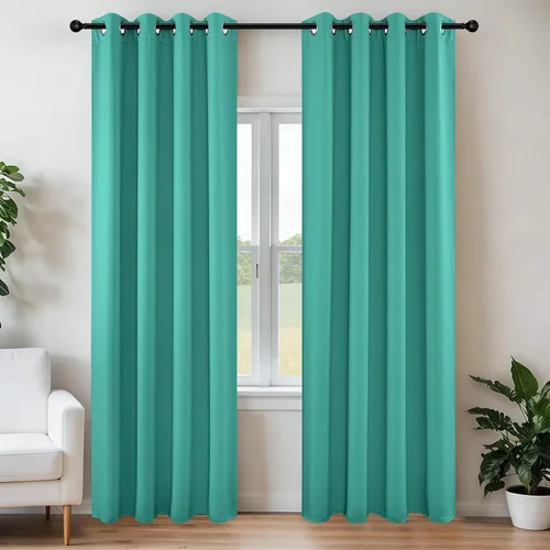 Vista 22 de Joydeco - Juego de 2 paneles de cortinas opacas de 63 pulgadas, 2 cortinas largas con aislamiento térmico burg, cortinas de oscurecimiento