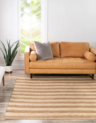 Vista 15 de Unique Loom Alfombra trenzada de la colección de yute – Bina (2' 2" x 3' 1", rectangular, gris marfil)