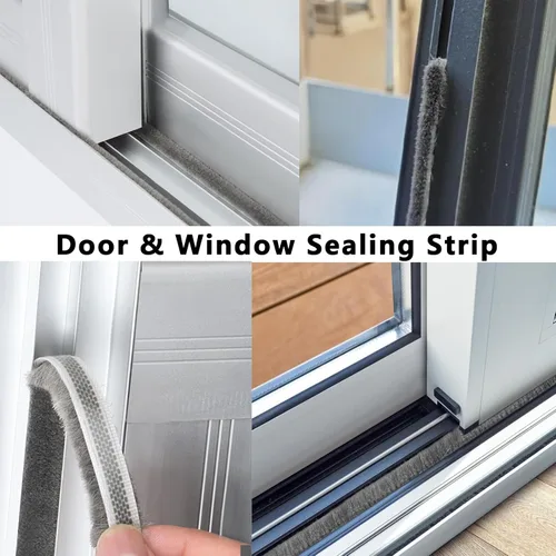 Vista 7 de Cinta de sellado de COUMENO para tope resistente 0.2inX0.4inX33FT adhesiva impermeable para puertas y ventanas, perfecta para bloquear corrientes