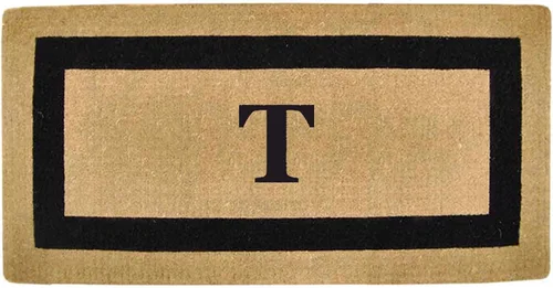 Vista 17 de Tapete de fibra de coco natural, para puerta de entrada, rectangular, resistente, para patio, atrapador de suciedad antideslizante, decoración