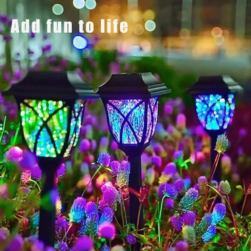 Vista 5 de Solar Pathway Lights Outdoor, 6 Pack, RGB Color Changing, IP65 Waterproof & Weather Resistant, Garden Lights for Yard, Patio, Walkway, Landscape