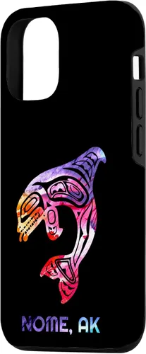 Vista 2 de iPhone 15 Nome Alaska Native American Orca Killer Whale Case