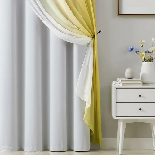 Vista 7 de Cortinas opacas blancas para ventana de habitación de niños, 95 pulgadas de largo, mezcla y combinación, paneles de cortina de doble capa