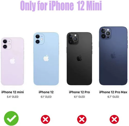 Vista 2 de Funda diseñada para iPhone 12 Mini, protección completa 360 a prueba de golpes, delgada, flexible, suave, TPU transparente, con diseño para iPhone