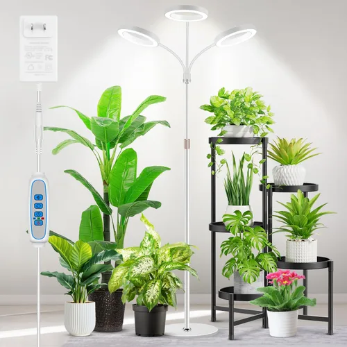 Vista 10 de Aumtrly Luces de cultivo para plantas de interior, luz de escritorio de 80 LED de espectro completo para el cultivo de plantas pequeñas, lámpara