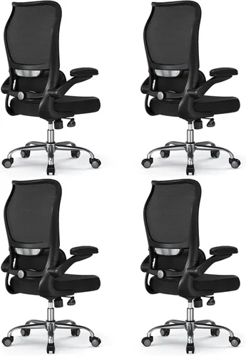 Vista 53 de TRALT - Silla de oficina ergonómica con soporte lumbar, color beige, 1