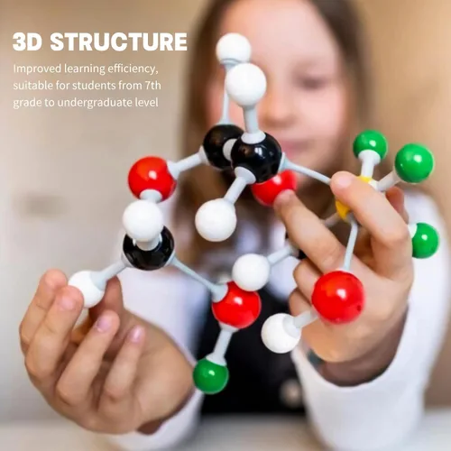 Vista 5 de Kit de modelo de química de 135 piezas, kits de modelo molecular portátil Kit de modelado Orgo para estudiantes, profesores orgánicos, aprendizaje