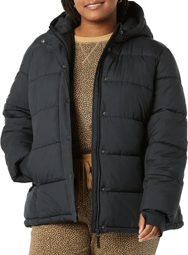 Vista 5 de Tienda Essentials - Abrigo inflado y pesado de manga larga con capucha para mujer (disponible en talla extragrande)