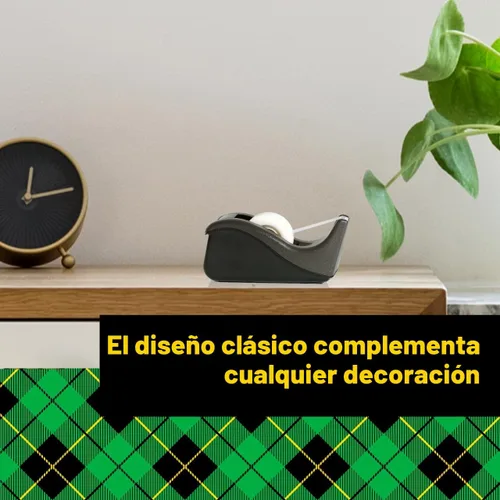 Vista 6 de Scotch despachador de cinta para escritorio, núcleo de 1 pulgada, dos tonos negro (C60-BK)., Negro de 2 tonos