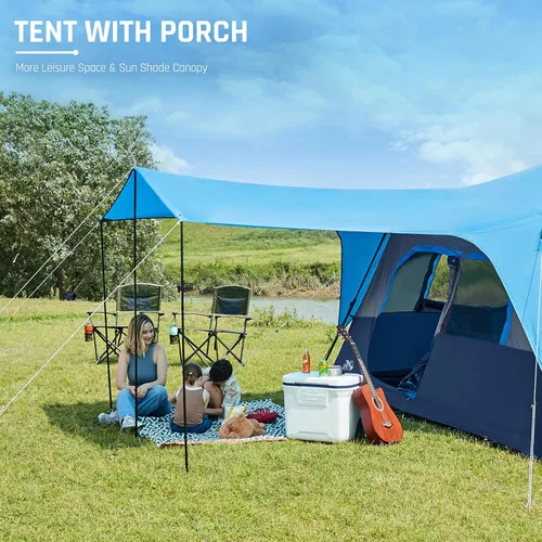 Vista 6 de Tienda de campaña instantánea para 8 personas, fácil instalación de 60 segundos para camping, tienda de campaña emergente, grandes tiendas