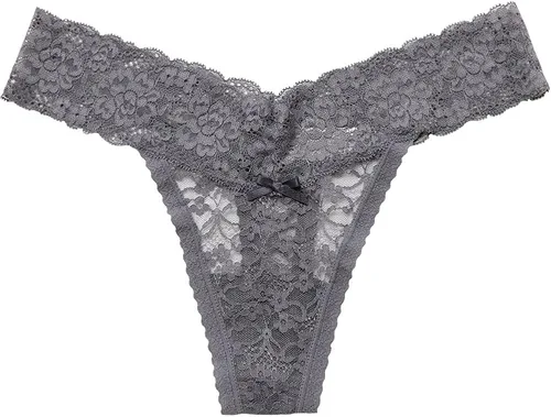 Vista 6 de Deyouqan Tangas para mujer bragas de encaje para mujer ropa interior sexy de cintura baja transparente