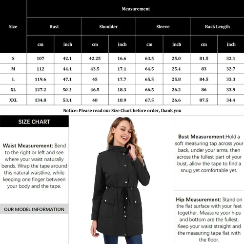 Vista 5 de Twinklady - Chaqueta de lluvia femenina, impermeables rayados de montañismo, gabardinas livianas con capucha para intemperie