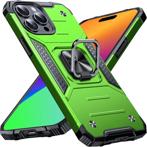 Vista 40 de Anqrp Funda resistente para iPhone 6/7/8/SE/SE2 con soporte de anillo mejorado y agarre, grado militar, a prueba de golpes, resistente y robusta