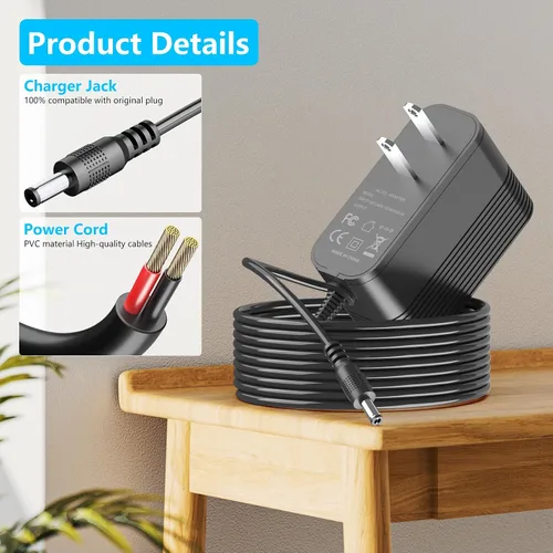 Vista 3 de Cargador de 27 V para pistola de masaje de imagen más nítida compatible con Sharper Image 2437599 1011666 1013002 1012667 1013985 Powerboost