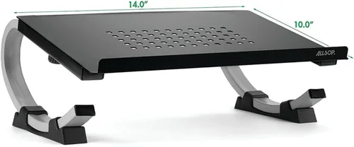 Vista 3 de Allsop Redmond - Soporte ajustable para laptop, elevador ergonómico de metal curvado y ventilado