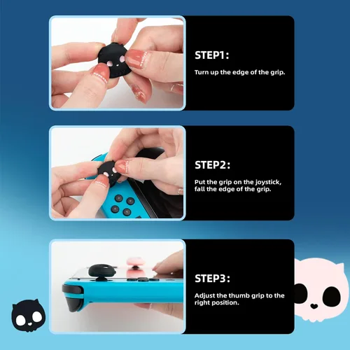 Vista 4 de GeekShare Lindas tapas de silicona para el pulgar de Joycon para Halloween, cubierta de joystick compatible con Nintendo Switch OLED Switch Lite