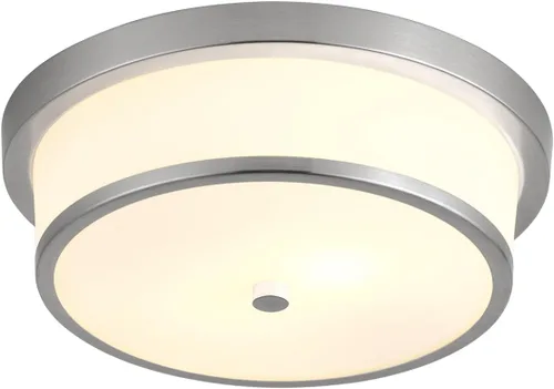 Vista 9 de Lámpara de techo empotrada de 12 pulgadas, Luminarias de techo de 2 luces pegadas al techo con acabado de bronce frotado con aceite para baño