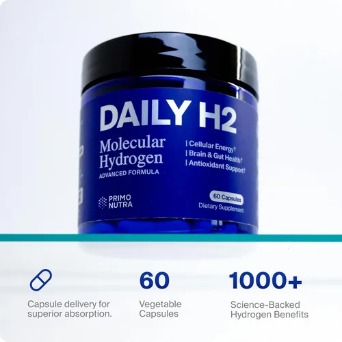 Vista 4 de Alternativa de tabletas de agua de hidrógeno Cápsulas de hidrógeno molecular DailyH2 3 mg H2 para energía celular, enfoque y recuperación