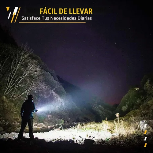 Vista 5 de Linterna led de mano recargable de alta potencia, súper brillante, 9000 MA 6000 lúmenes, CREE Tactical