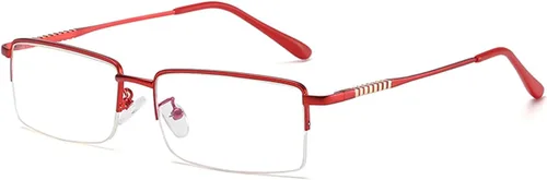 Vista 11 de Half Rimless Metal Eyewear Frames Blue Light Blocking Transparent Lens Business Glasses