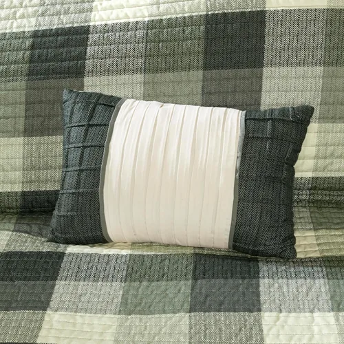 Vista 5 de Madison Park - Colcha reversible Cabin Lifestyle con diseño a cuadros para todas las estaciones, juego de ropa de cama transpirable, fundas a juego