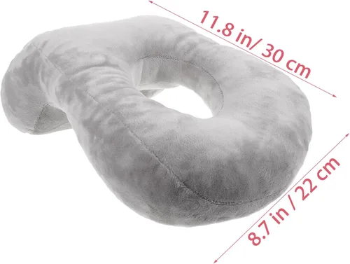 Vista 6 de Operitacx Almohada de espuma viscoelástica suave con forma de dona, almohada para dormir, almohada de viaje, accesorios para viajes