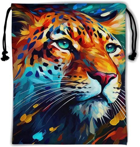 Vista 134 de Bolsa de agarre de gimnasia de piel de animal, bolsa de gimnasia con cordón ajustable, bolsa de cuerda para fauna silvestre, Mariposas Galaxy