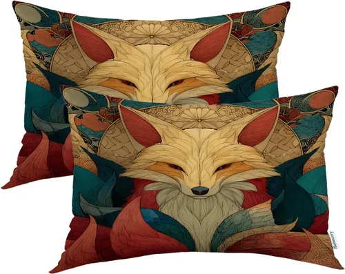 Vista 46 de Batmerry Flowers with Stems Throw Pillow Covers, Beautiful Floral Decorative Pillow Covers Digital Printing Blended for Couch Sofa Bed Invisible