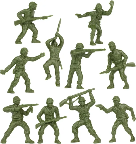 Vista 3 de BMC Classic OD Green Plastic Army Men - 40 figuras de soldado de la Segunda Guerra Mundial - Fabricado en Estados Unidos