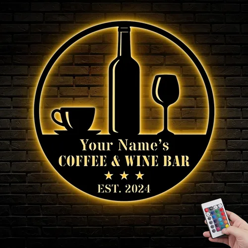 Vista 16 de Letrero de metal personalizado para barra de café, varios tamaños, placa de pared para decoración de cocina, regalos personalizados para amantes