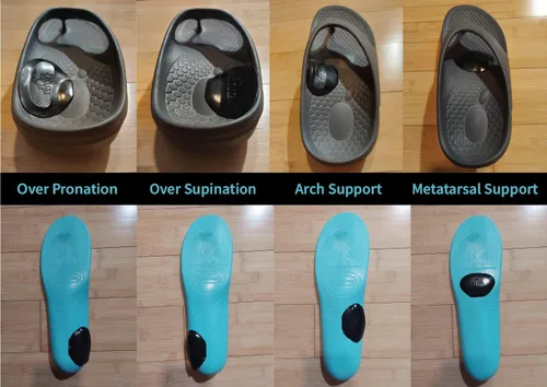 Vista 2 de Rampa de gel adhesivo para sobrepronación, supinación, soporte de arco o metatarsianos - Inserto de zapato apilable y lavable Fascitis plantar