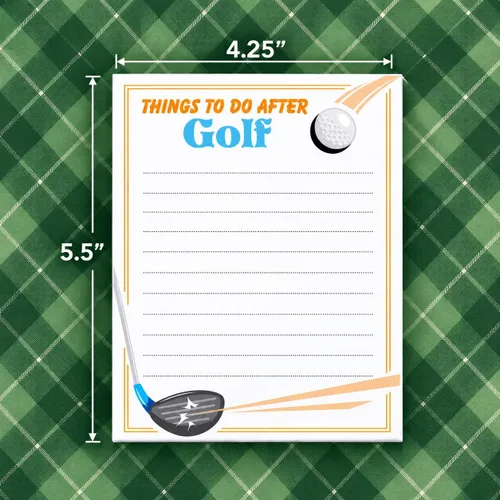 Vista 3 de Divertidos blocs de notas adhesivas - Divertidos regalos de golf - Lindos blocs de notas - Paquete de 2