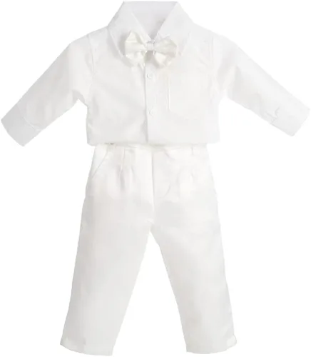 Vista 3 de Lito Angels Traje de bautizo para bebé y niño, de manga larga, floral, talla 3-18 meses