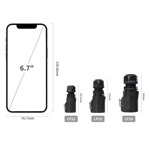 Vista 6 de CNLINKO LP-12 Conector de 2 pines IP68 Enchufe eléctrico circular impermeable para equipos al aire libre Maquinaria industrial solar DC 12V M12 2-8