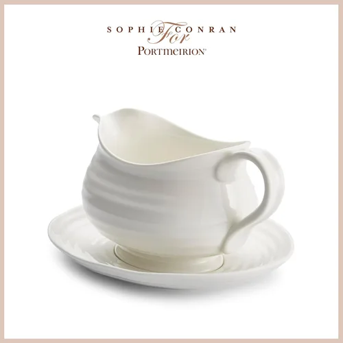 Vista 5 de Portmeirion Sophie Conran - Bote y soporte para salsa, 24 onzas