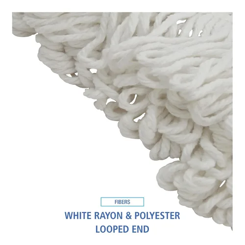 Vista 4 de Boardwalk BWK824R Cabeza de fregona de fibra de rayón plana de 24 oz. - Blanco (12/caja)