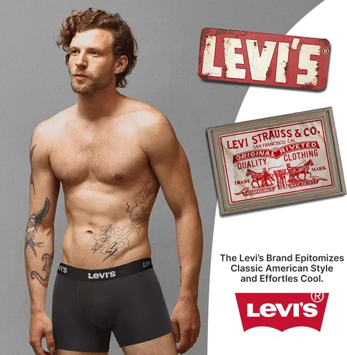 Vista 7 de Levi's Calzoncillos tipo bóxer de microfibra para hombre, ultra suaves, paquete de 4